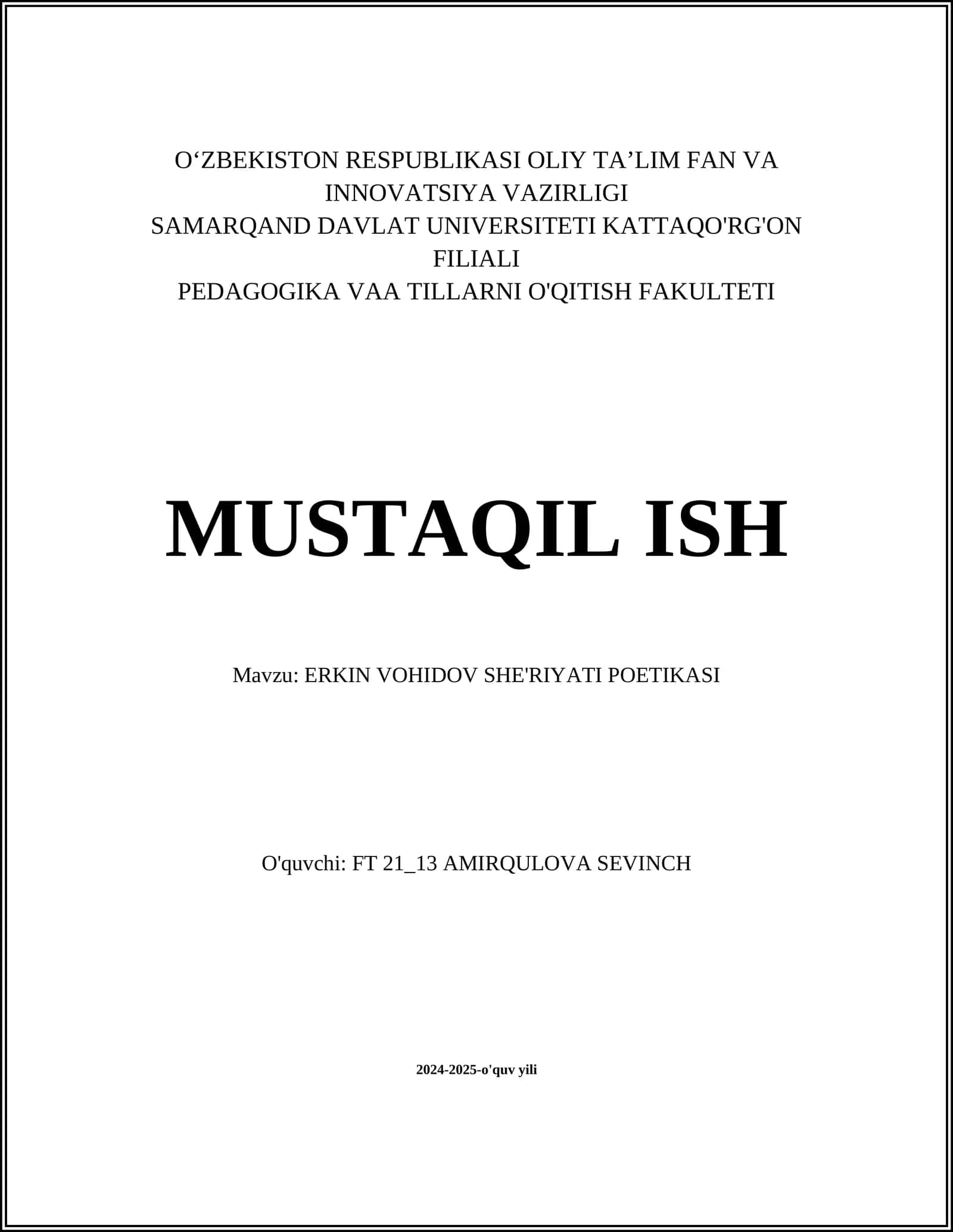 ERKIN VOHIDOV SHE'RIYATI POETIKASI 1