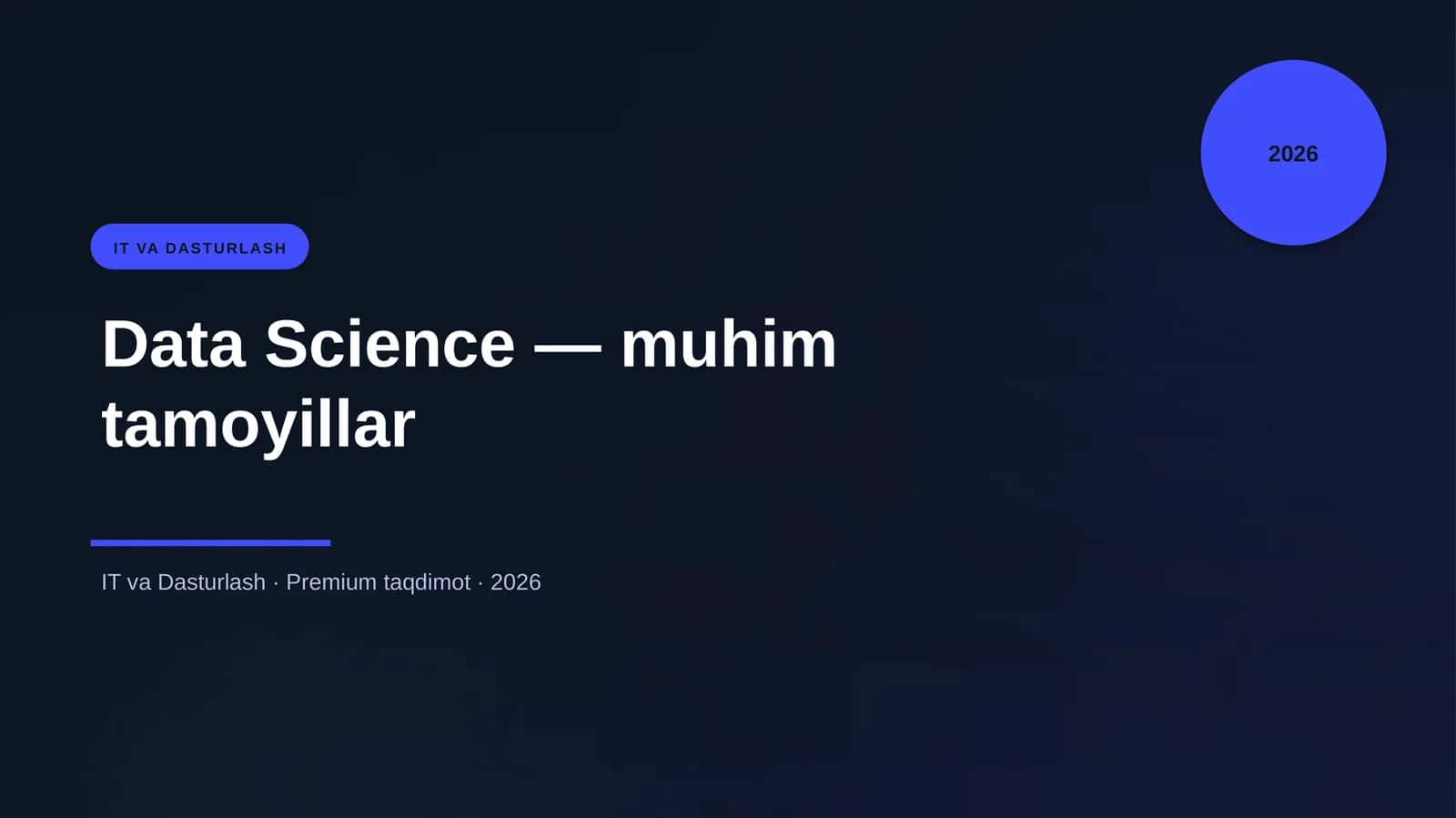 Data Science — muhim tamoyillar 1