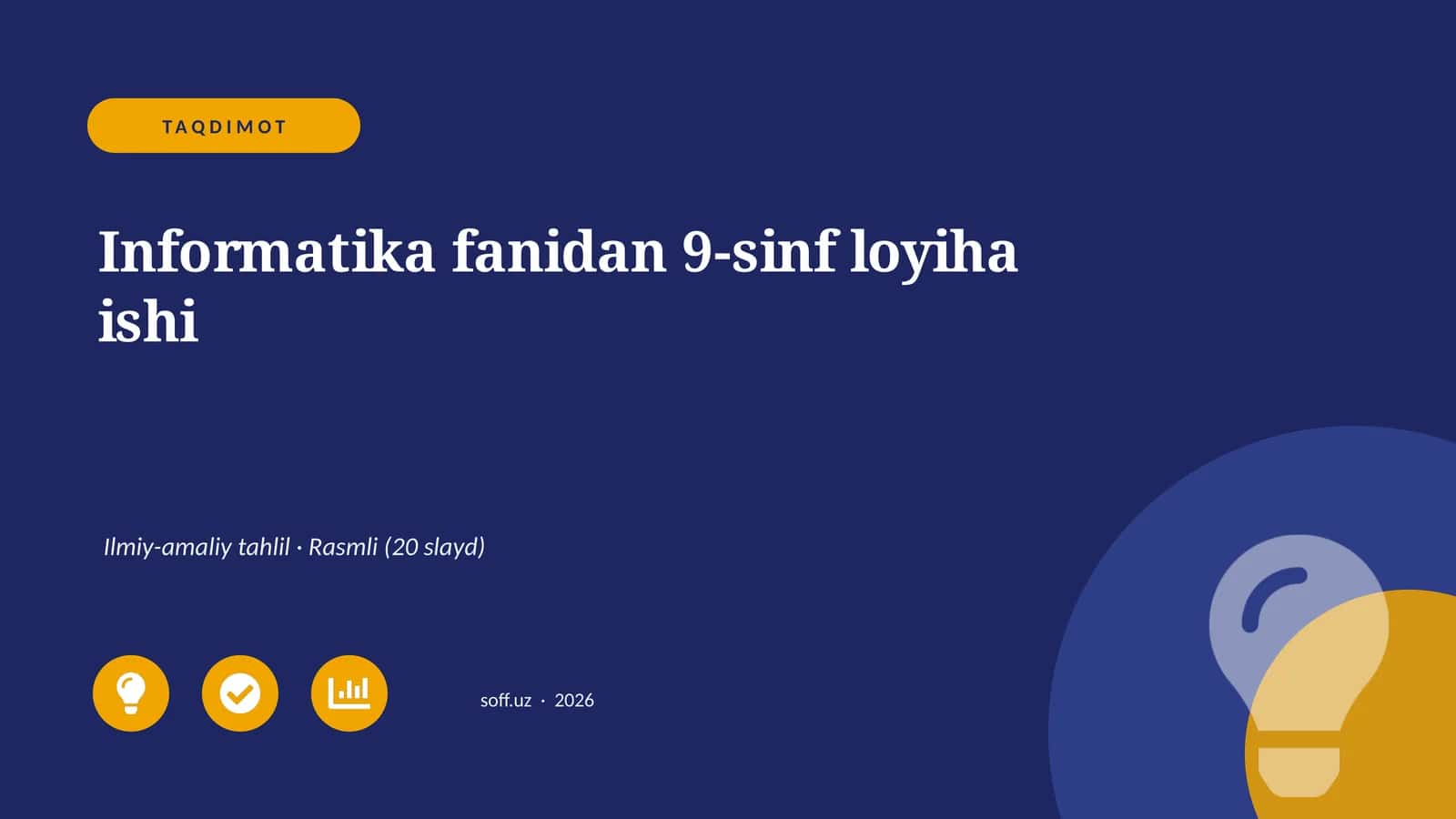 Informatika fanidan 9-sinf loyiha ishi 1