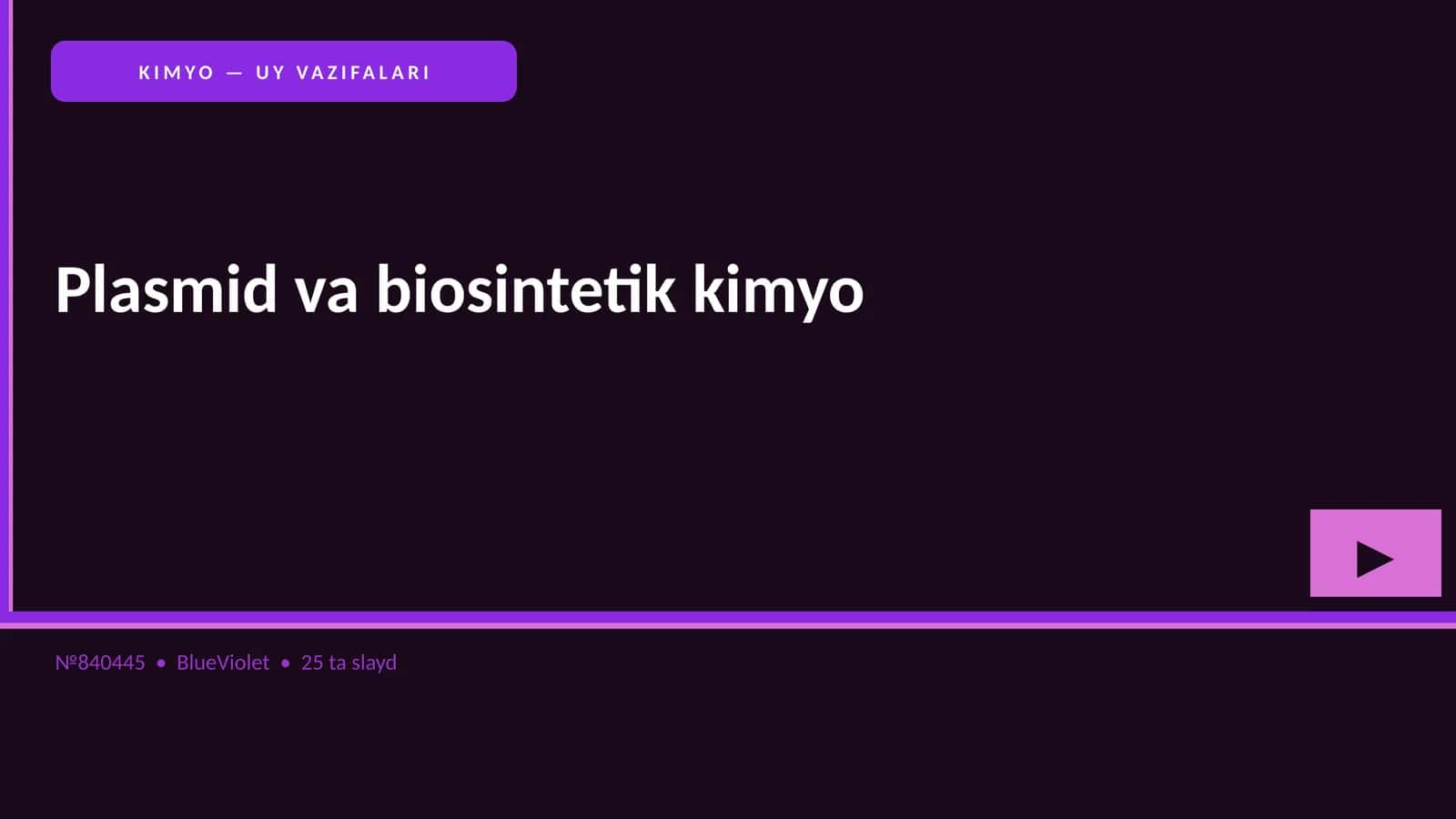 KIMYO — UY VAZIFALARI 1