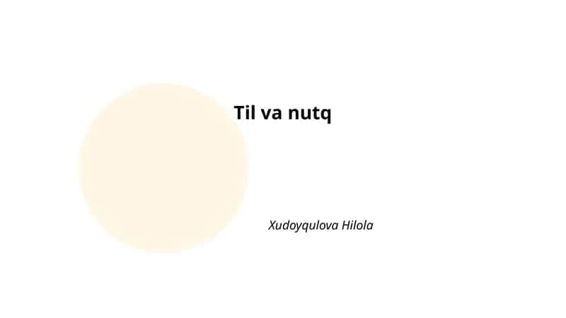 Til va nutq 1