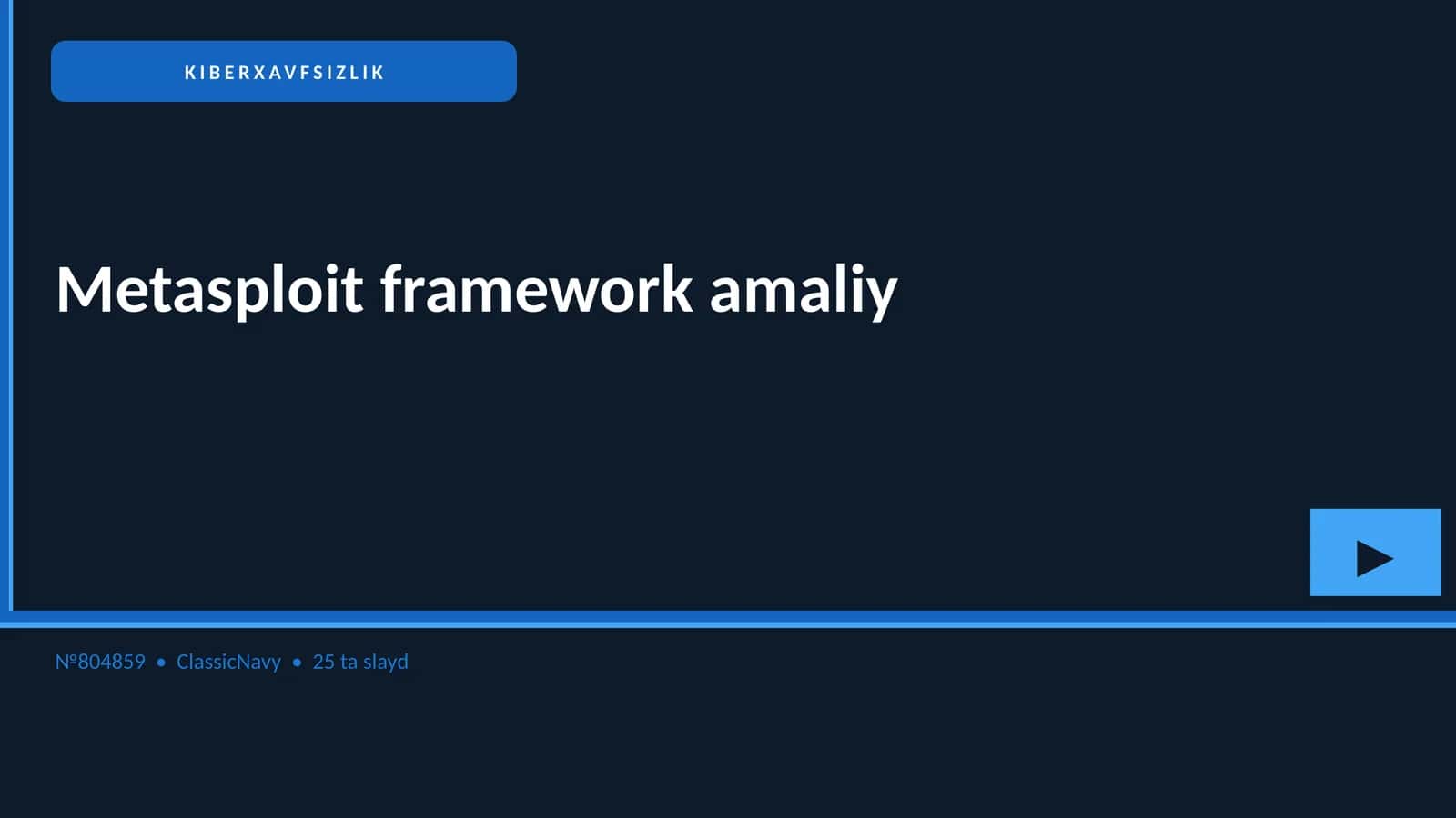Metasploit framework amaliy 1