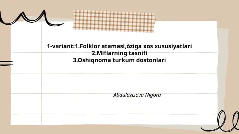 Folklor Atamasi va uning etimologiyasi 1