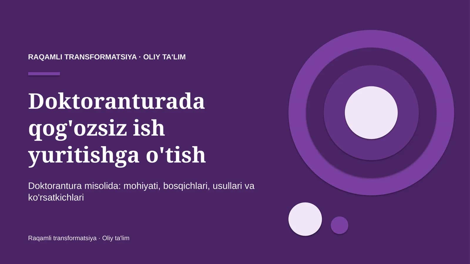 Raqamli TRANSFORMATSIYA · OLIY TA'LIM 1