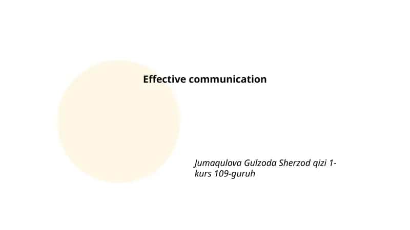 Effective communication 1