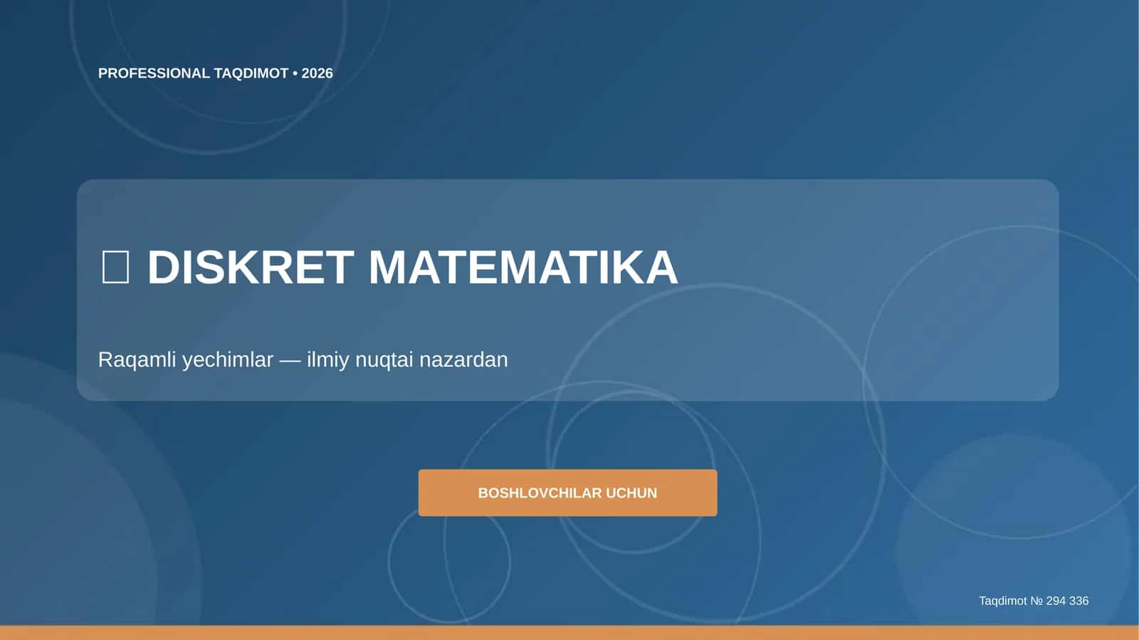 Diskret matematika: raqamli yechimlar 1