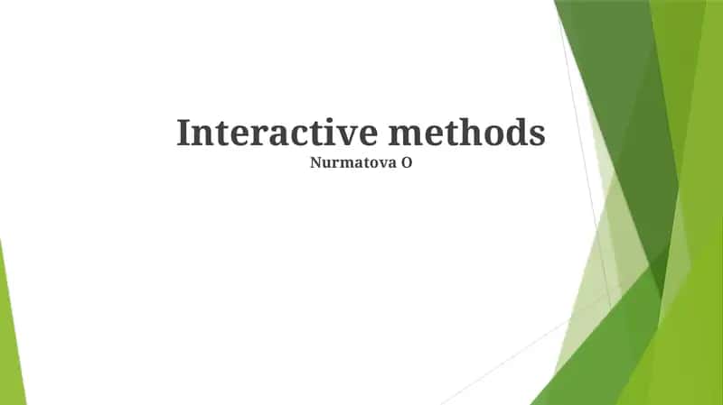 Interactive Methods 1