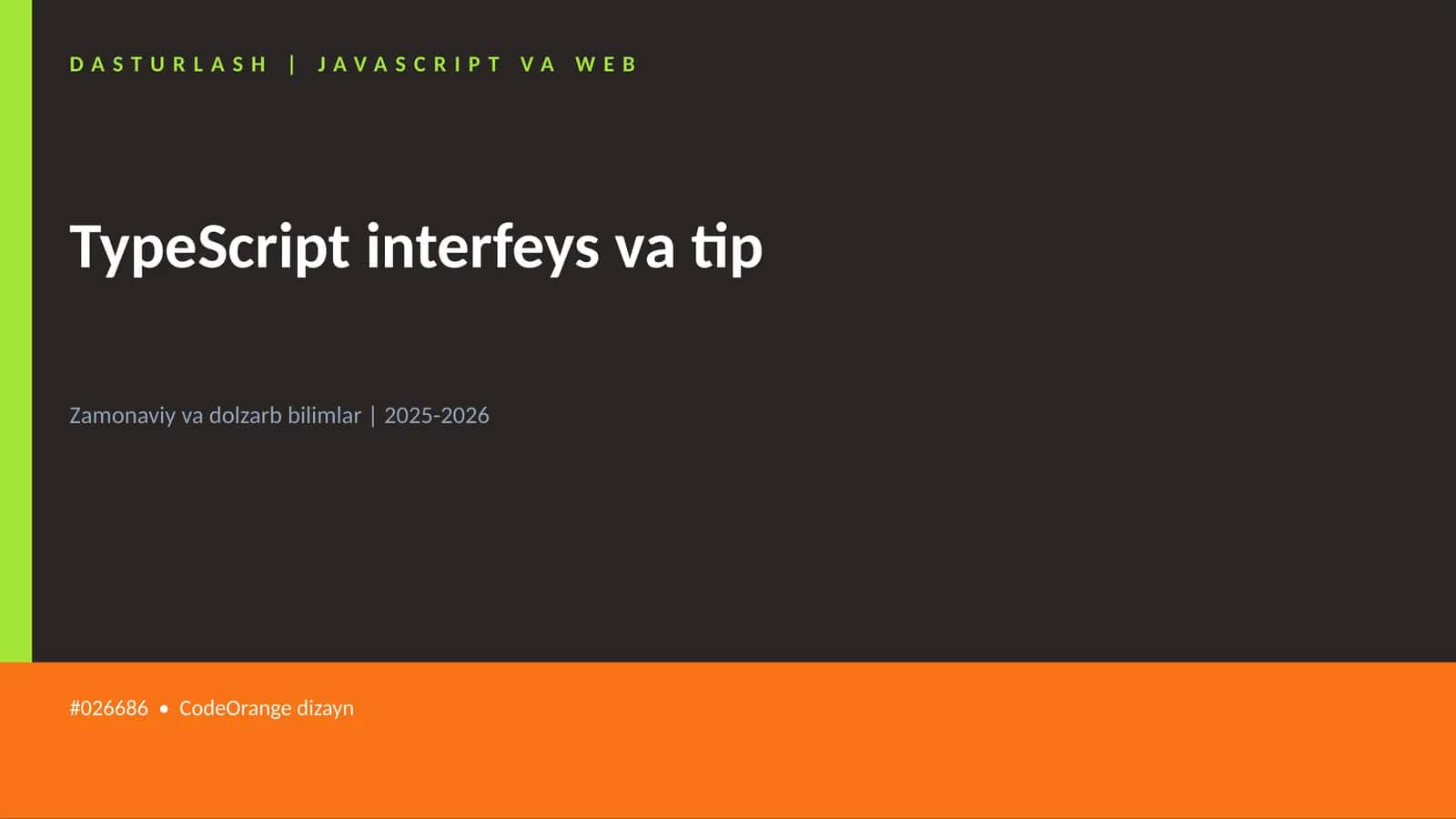 TypeScript interfeys va tip 1