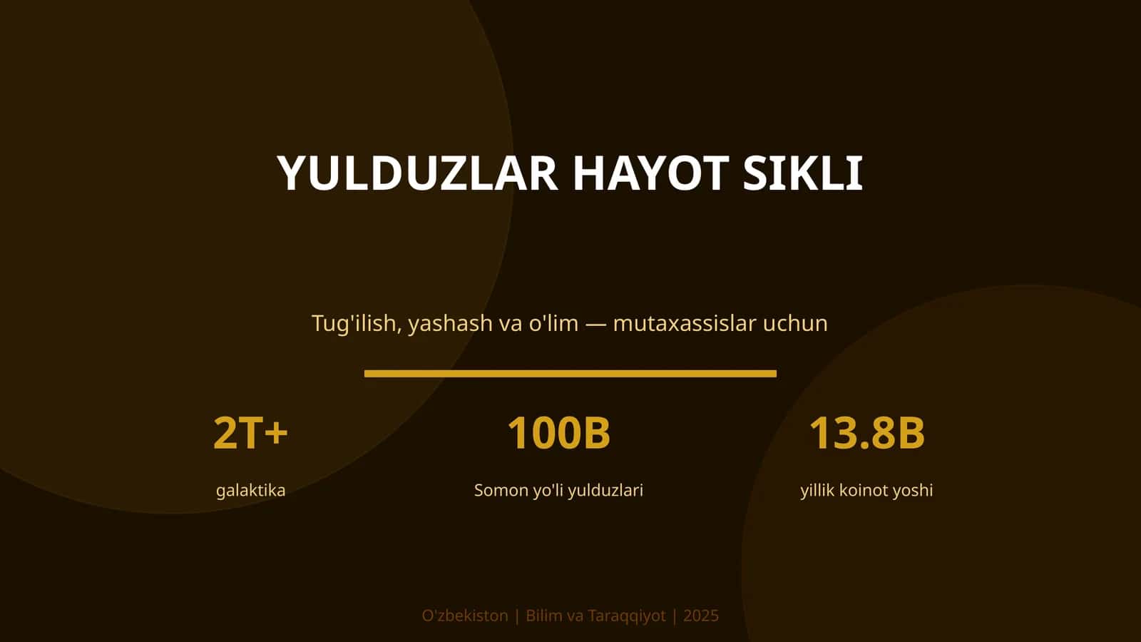 Yulduzlar hayot sikli 1