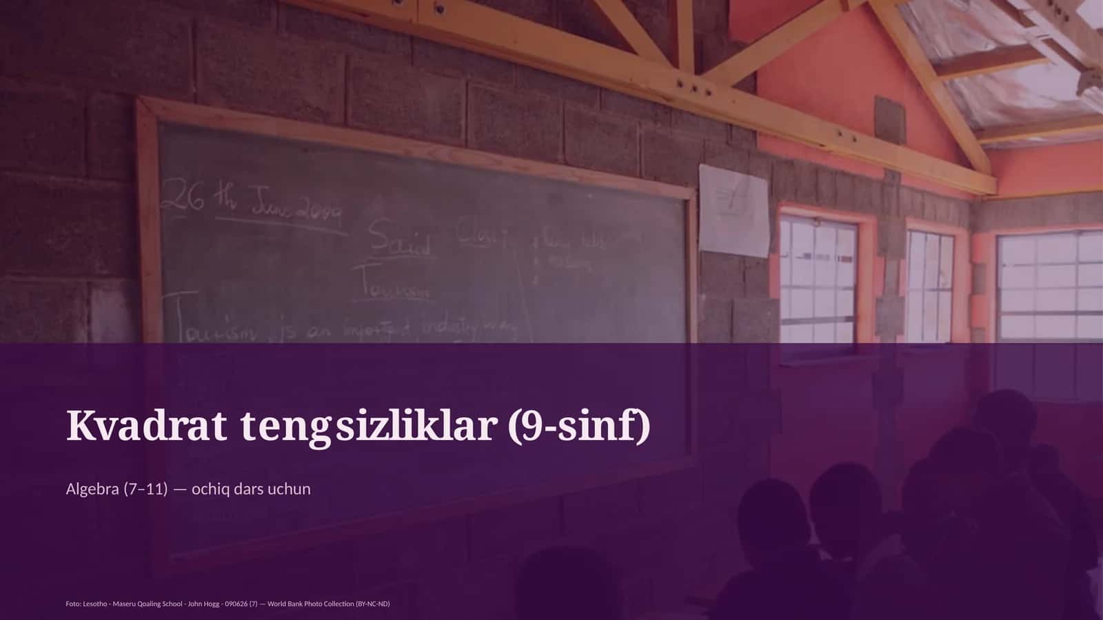 Kvadrat tengsizliklar (9-sinf) 1