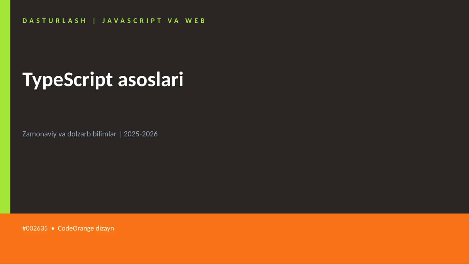 TypeScript asoslari 1