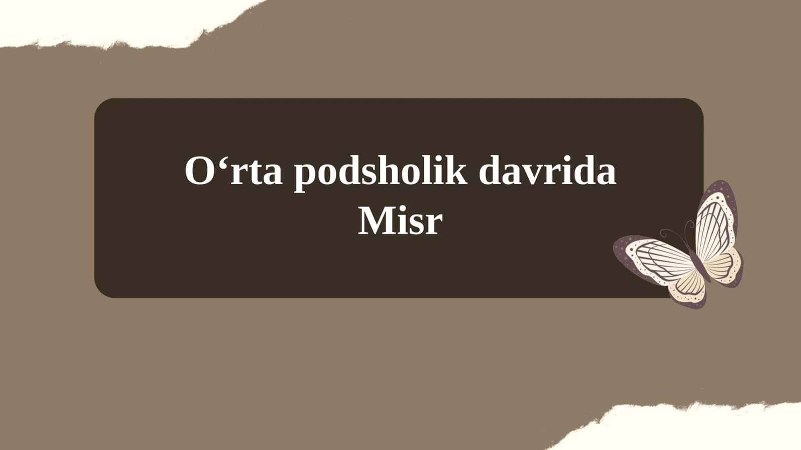 Oʻrta podsholik davrida Misr (Tarix) 1