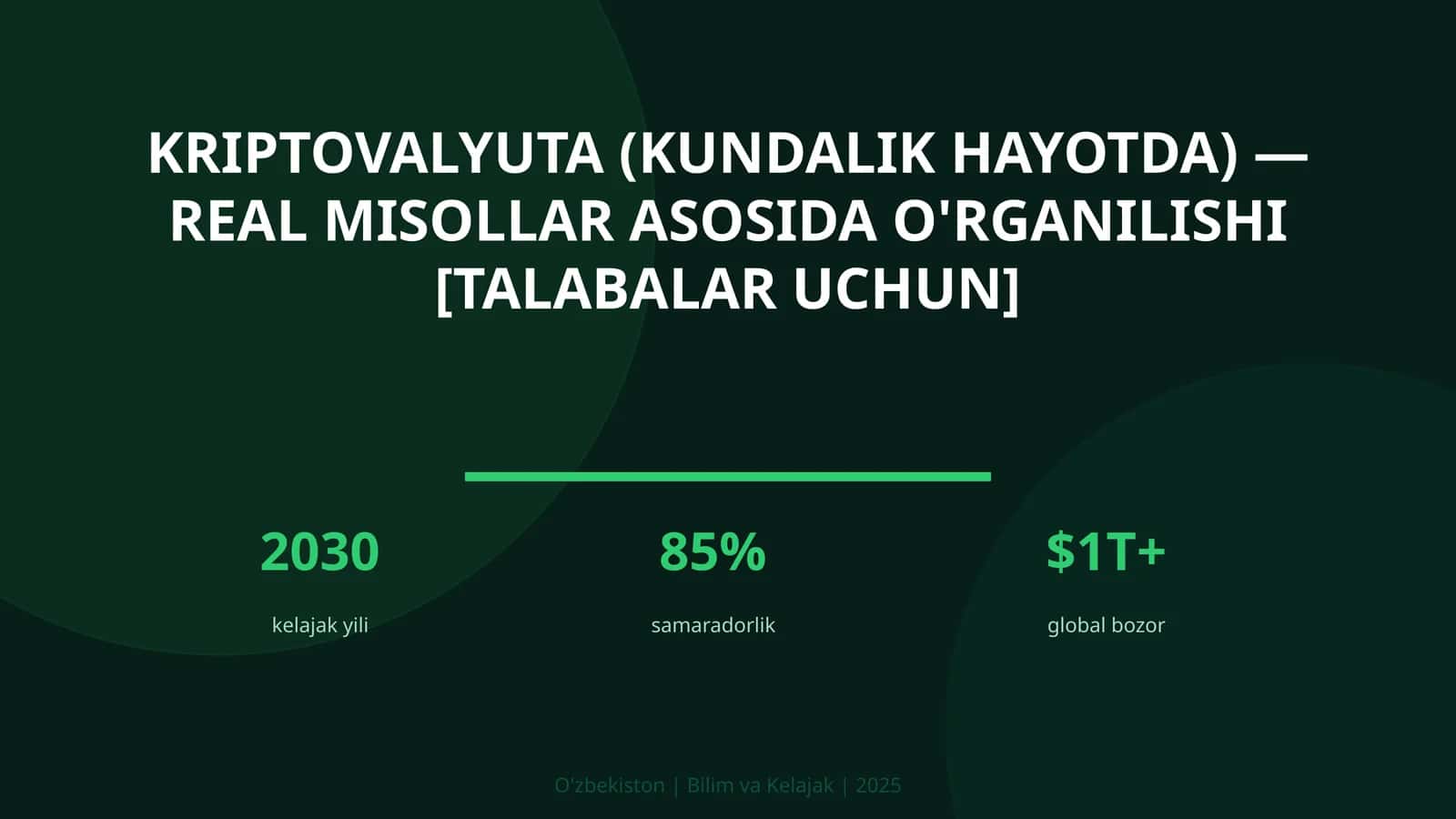 Kriptovalyuta (Kundalik hayotda) — Real Misollar Asosida O'rganilishi [Talabalar Uchun] 1