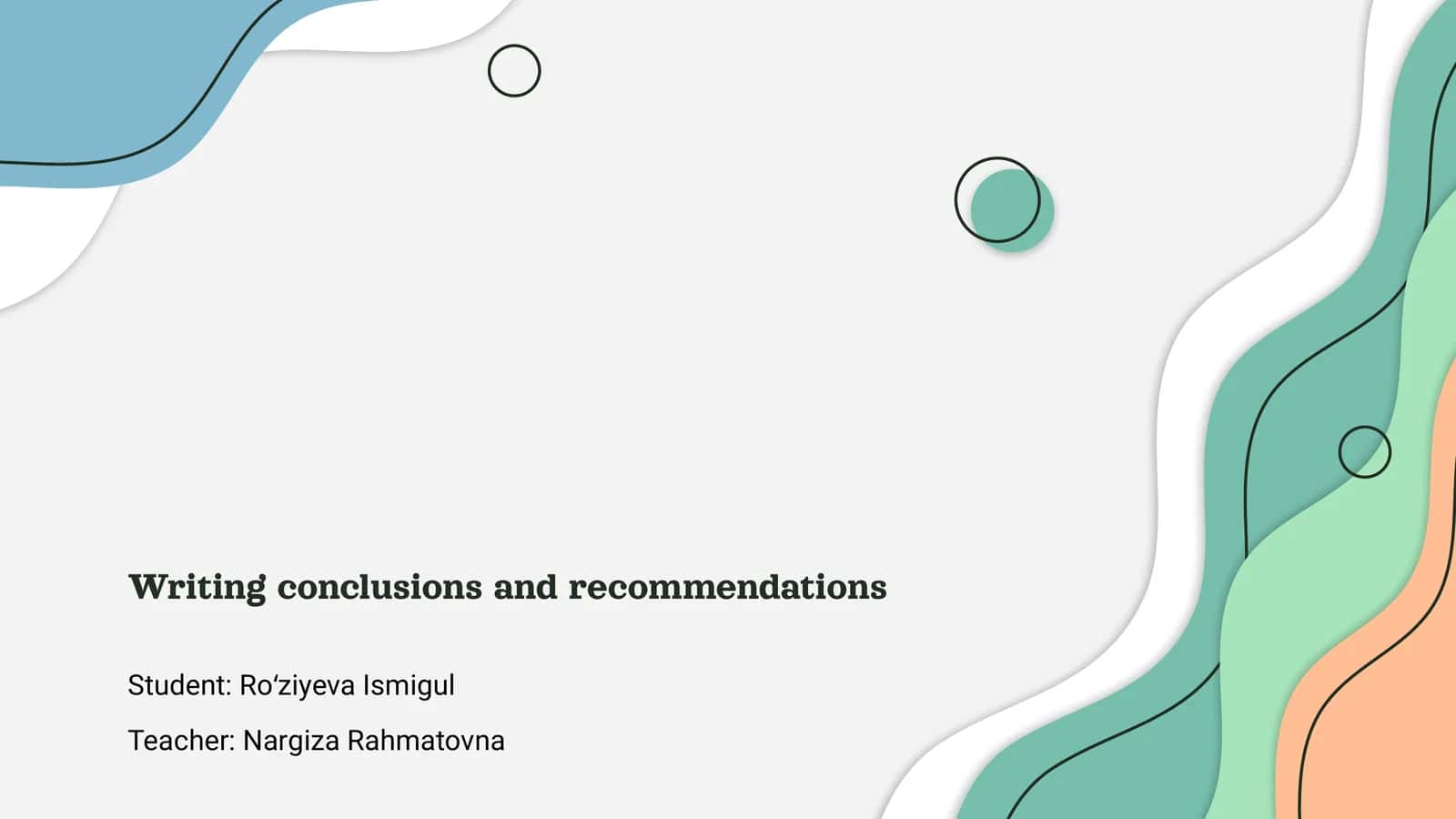 Writing conclusions and recommendations 1