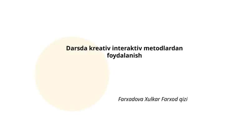 Kreativ interaktiv metodlar 1