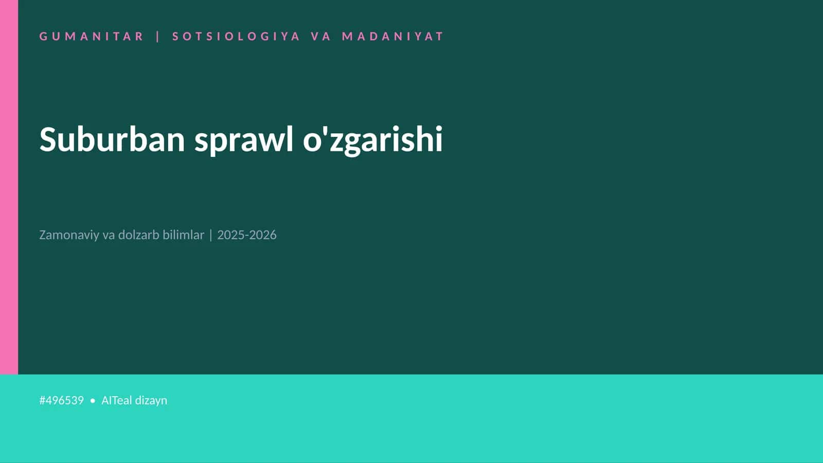 Suburban sprawl o'zgarishi 1