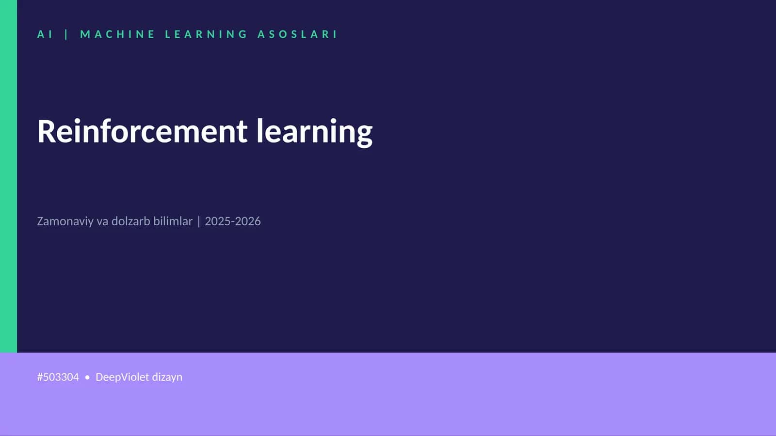AI | MACHINE LEARNING ASOSLARI 1