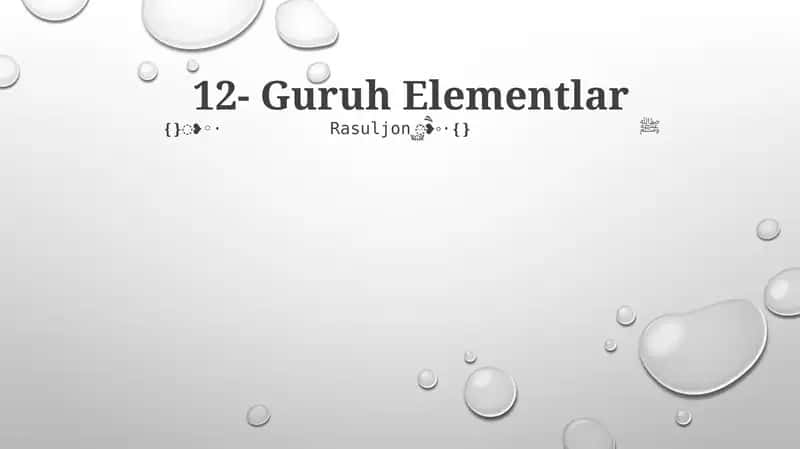 12-guruh Elementlar 1