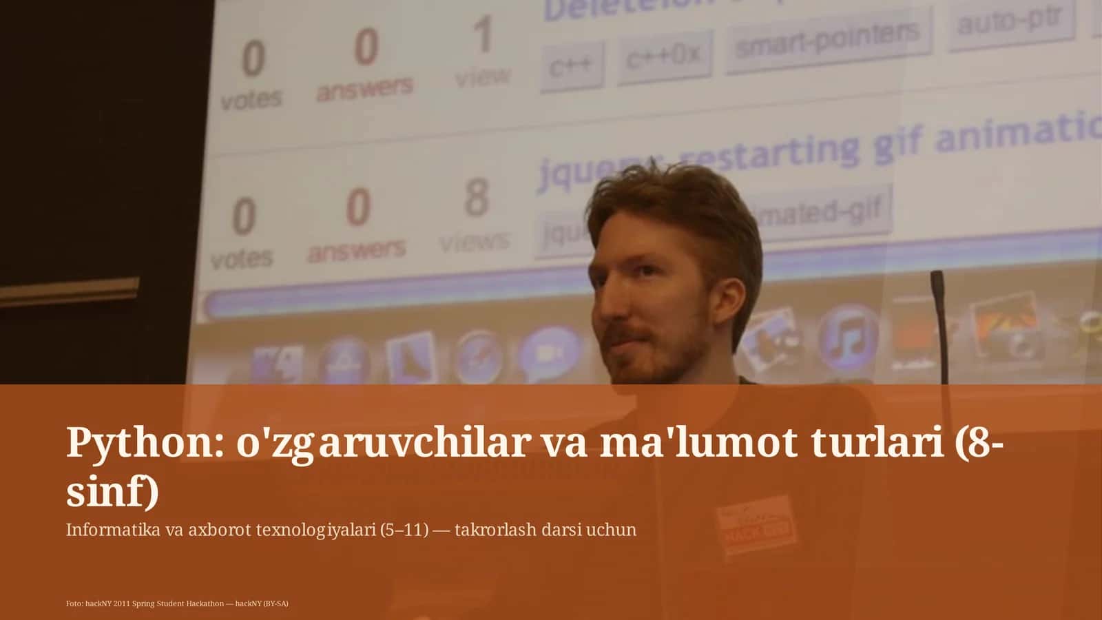 Python: o'zgaruvchilar va ma'lumot turlari (8-sinf) 1