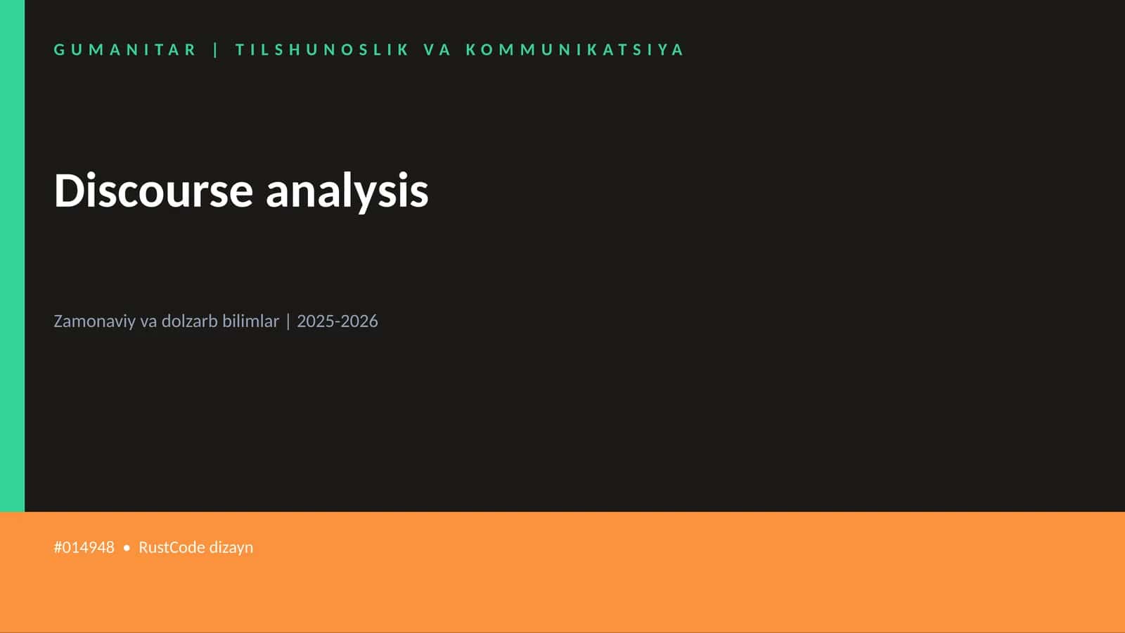 Discourse analysis 1