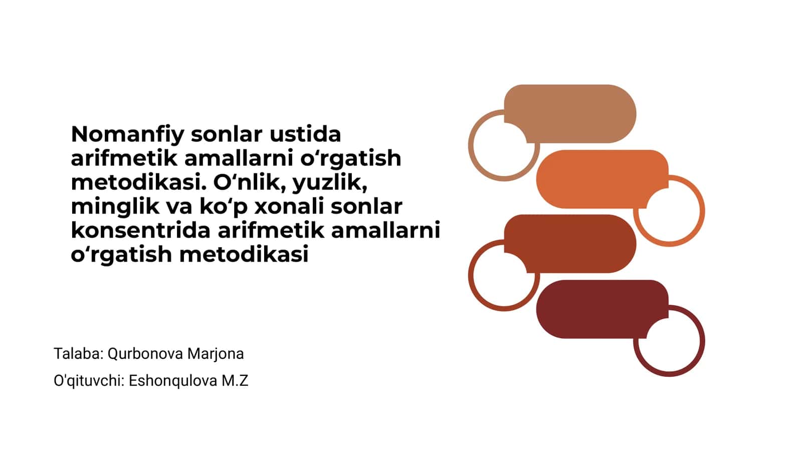 Nomanfiy sonlar ustida arifmetik amallarni oʻrgatish metodikasi 1