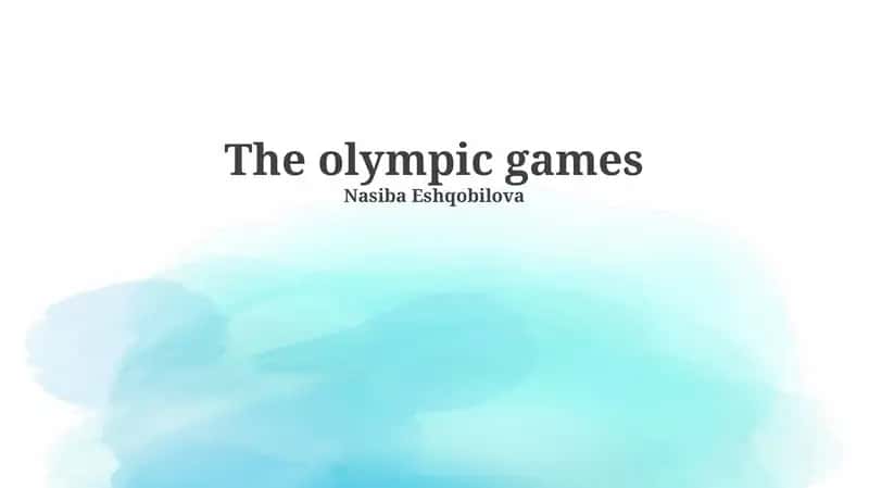 The olympic games 1
