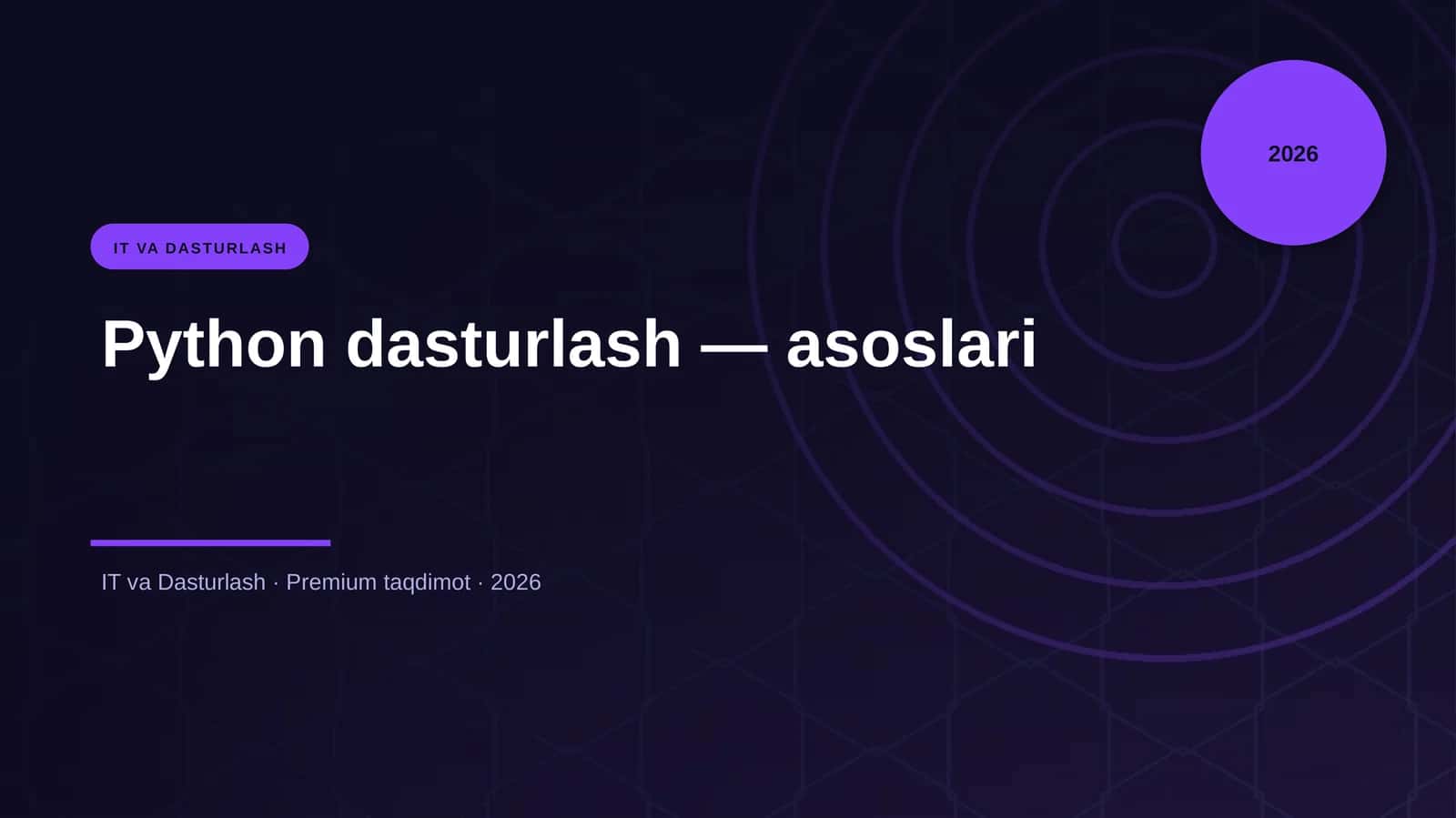 Python dasturlash — asoslari 1