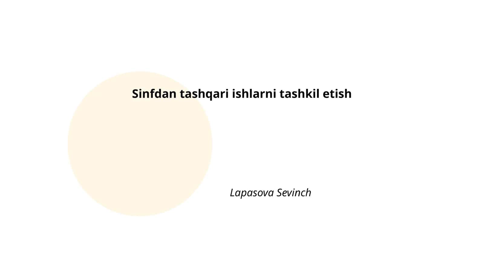 Sinfdan tashqari ishlarni tashkil etish 1