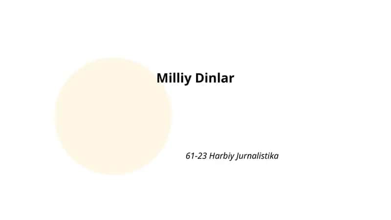 Milliy Dinlar 1