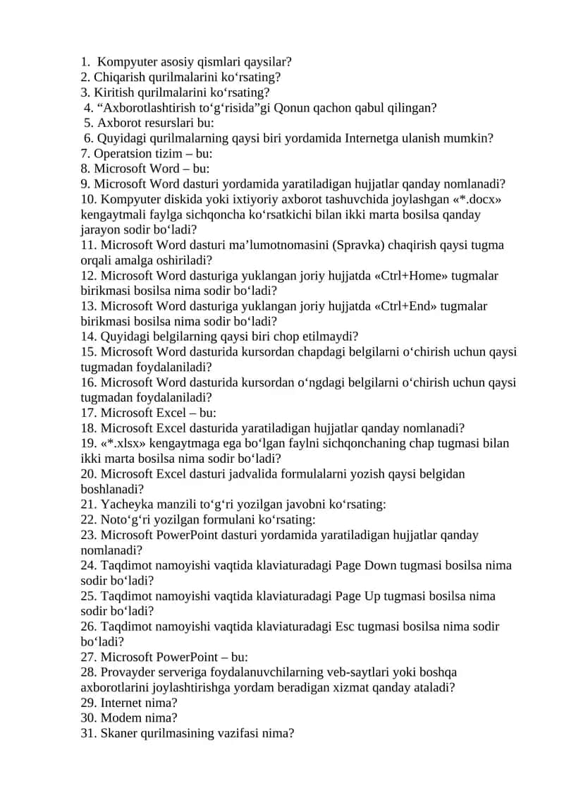 Microsoft Word va Excel 1