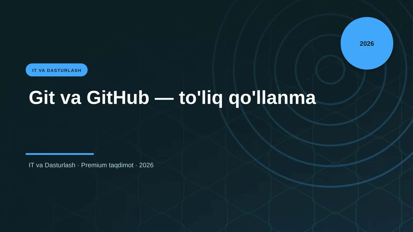 Git va GitHub — to'liq qo'llanma 1