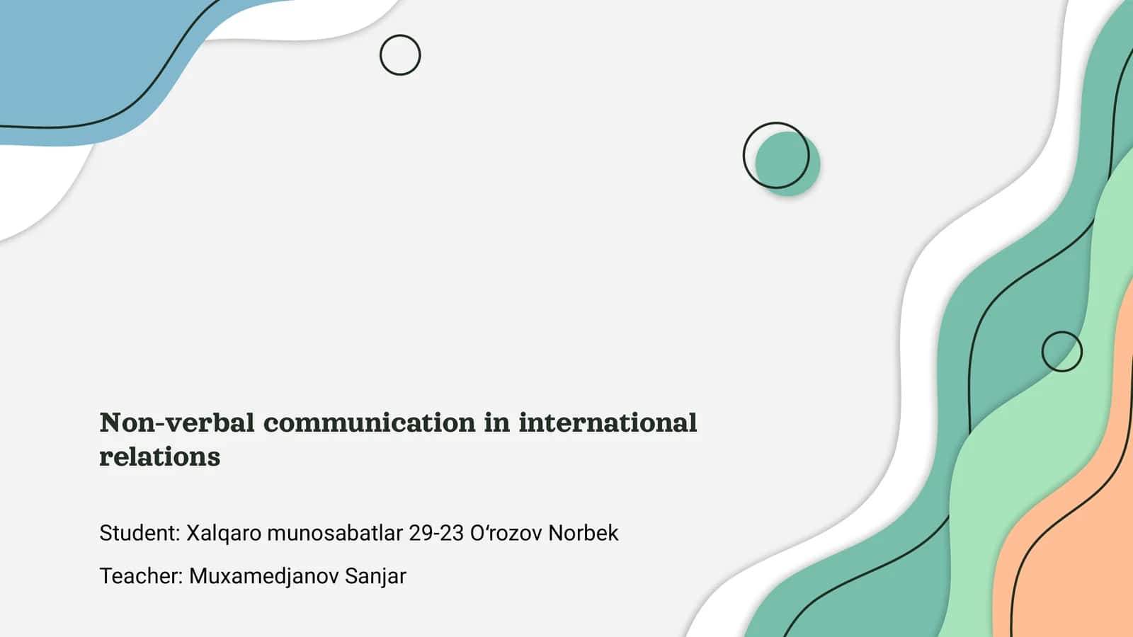 Non-verbal communication in international relations 1