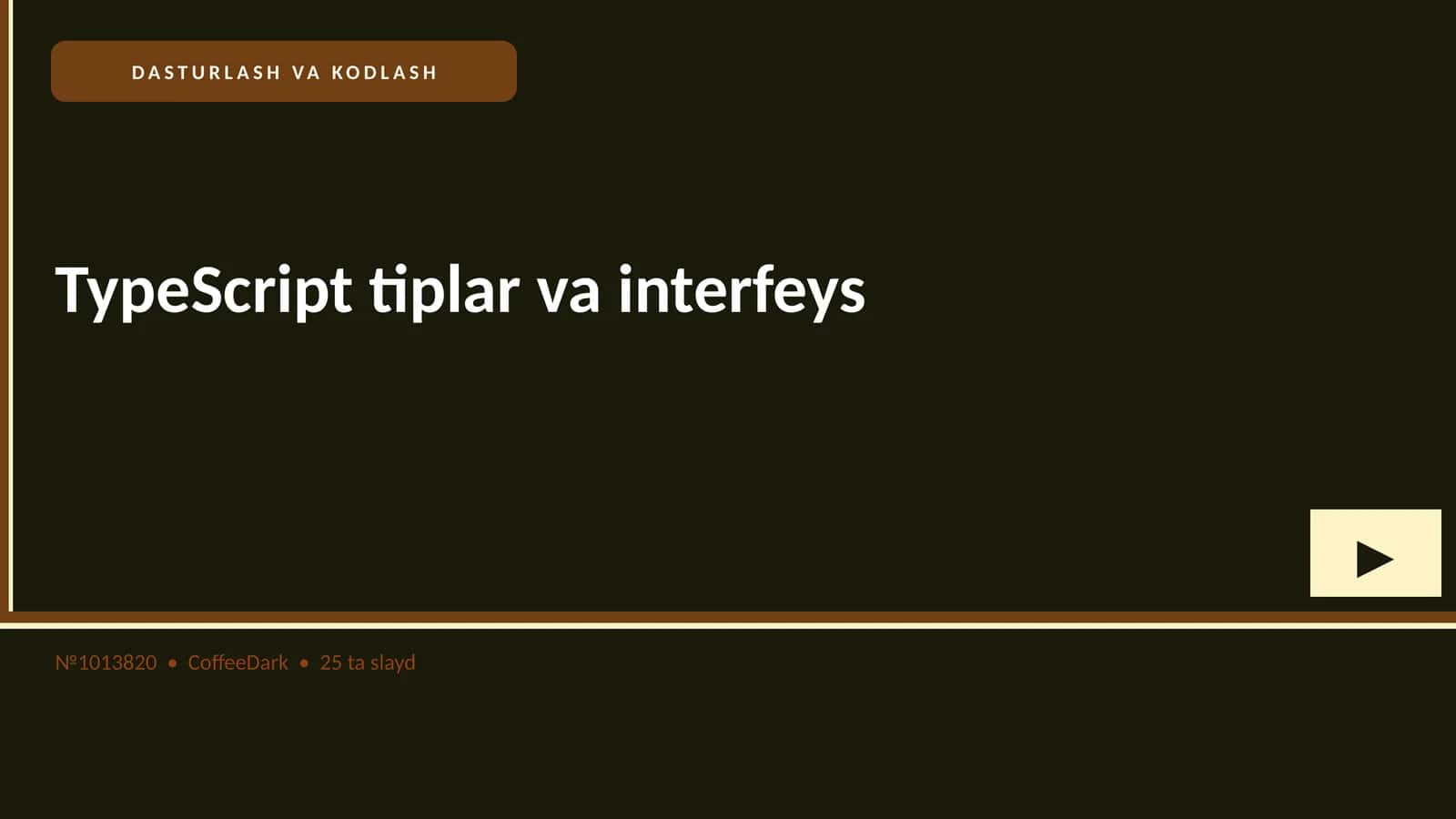 TypeScript tiplar va interfeys 1