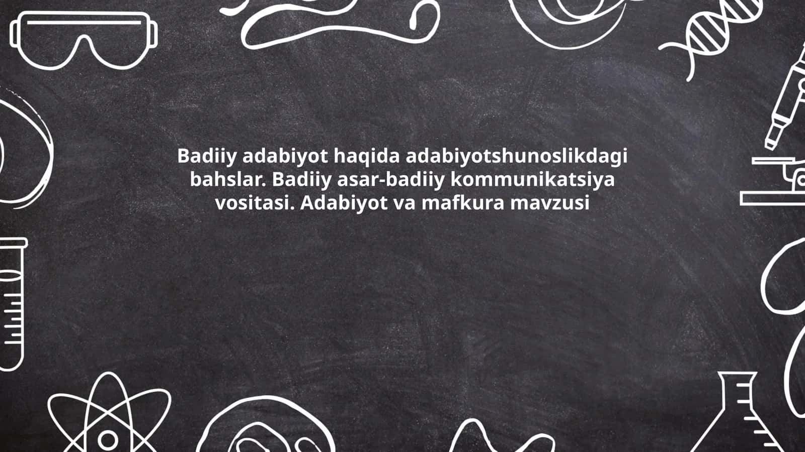 Badiiy adabiyotning nazariy asoslari 1