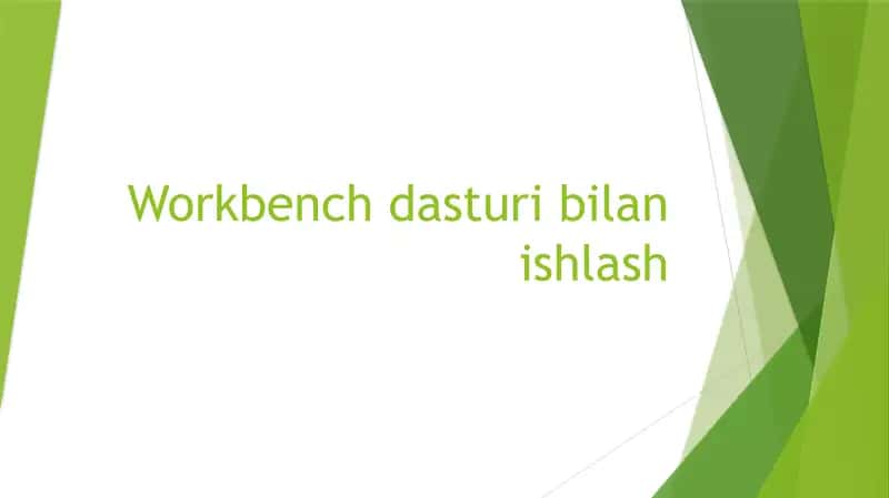 Workbench dasturi bilan ishlash 1