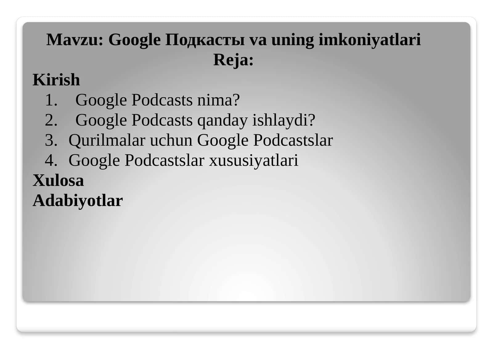 Google Podcastslar 1