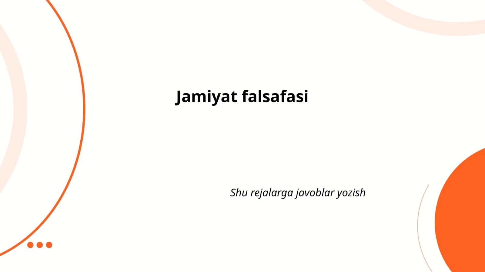 Jamiyat falsafasi 1