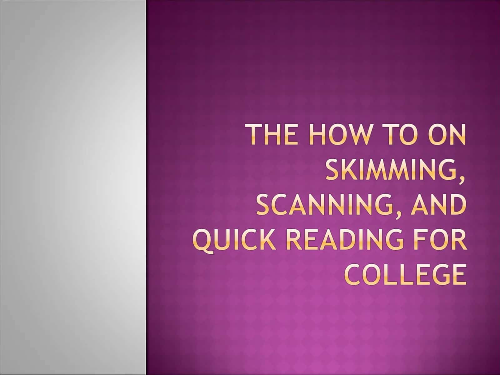 Skimming 1