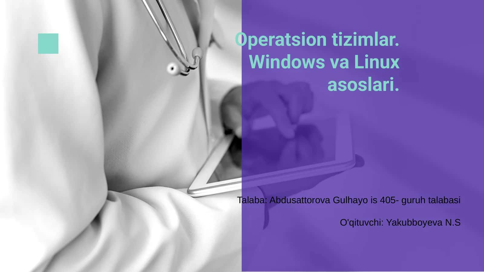 Operatsion tizimlar. Windows va Linux asoslari 1