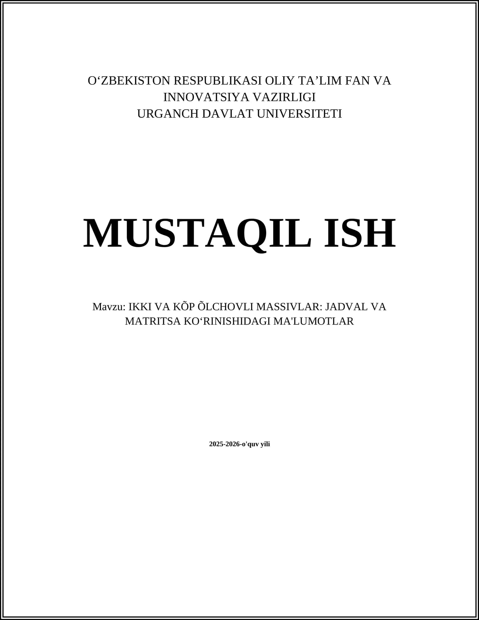 Bir o'lchovli massivlar: ta'rif va e'lon qilish 1