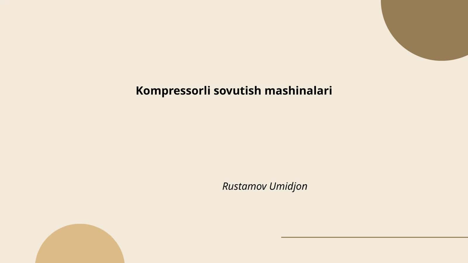 Kompressorli sovutish mashinalari 1