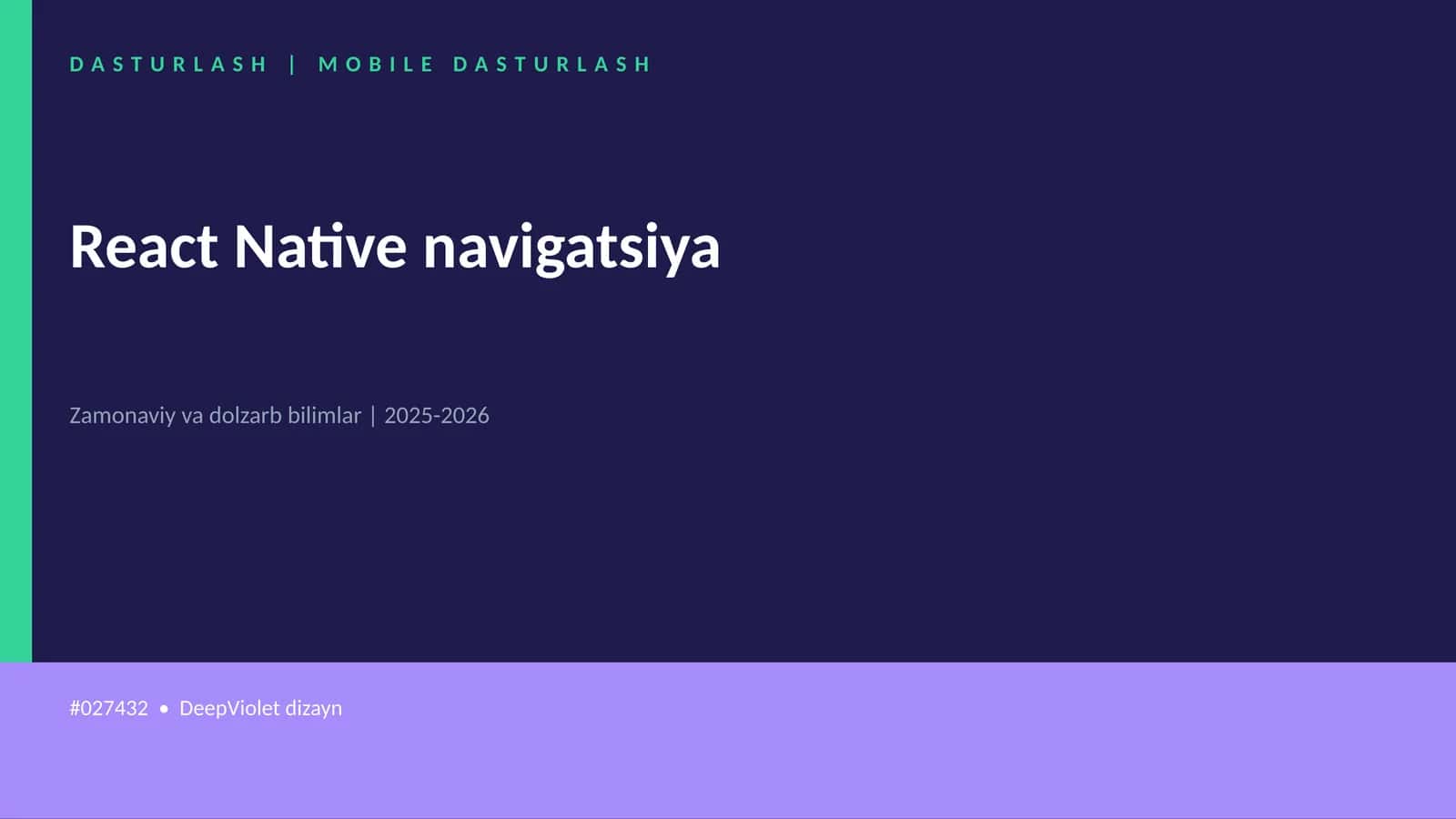 React Native navigatsiya 1