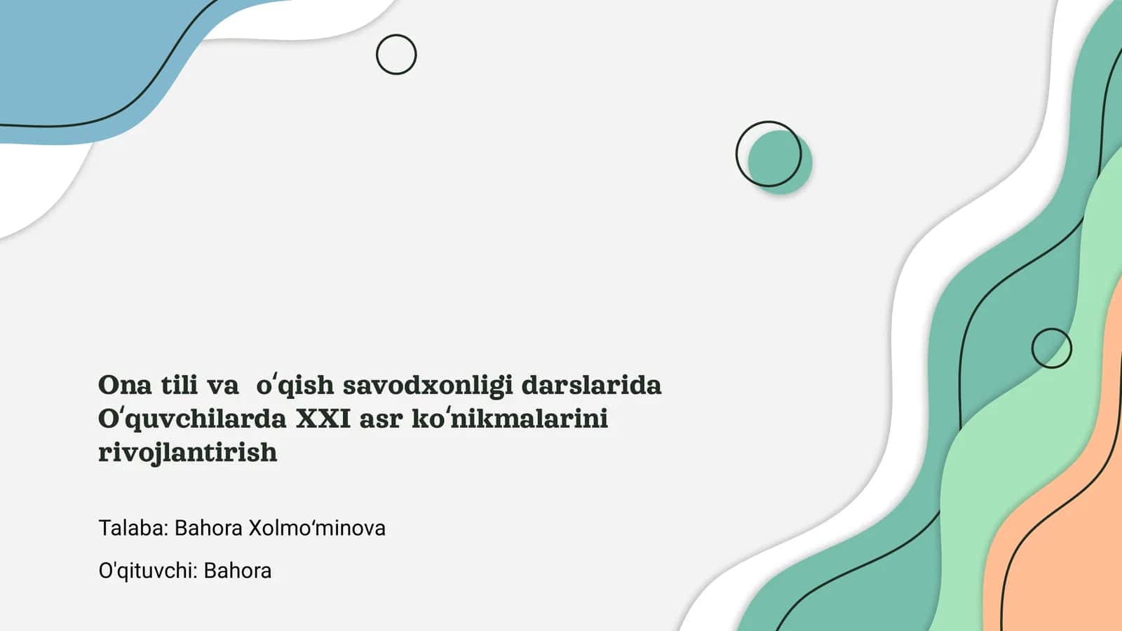 Ona tili va oʻqish savodxonligi darslari 1