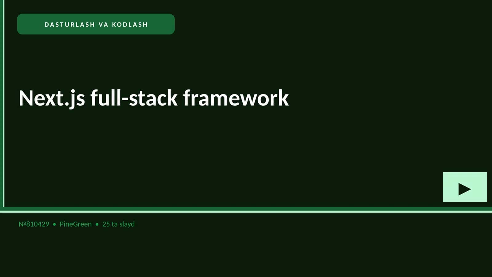 Next.js full-stack framework 1