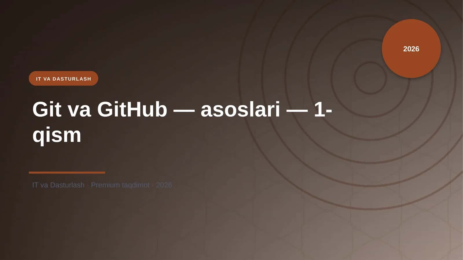Git va GitHub — asoslari — 1-qism 1