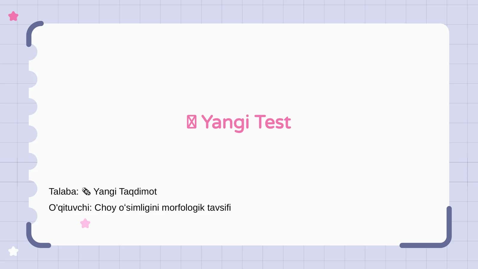Yangi Test 1