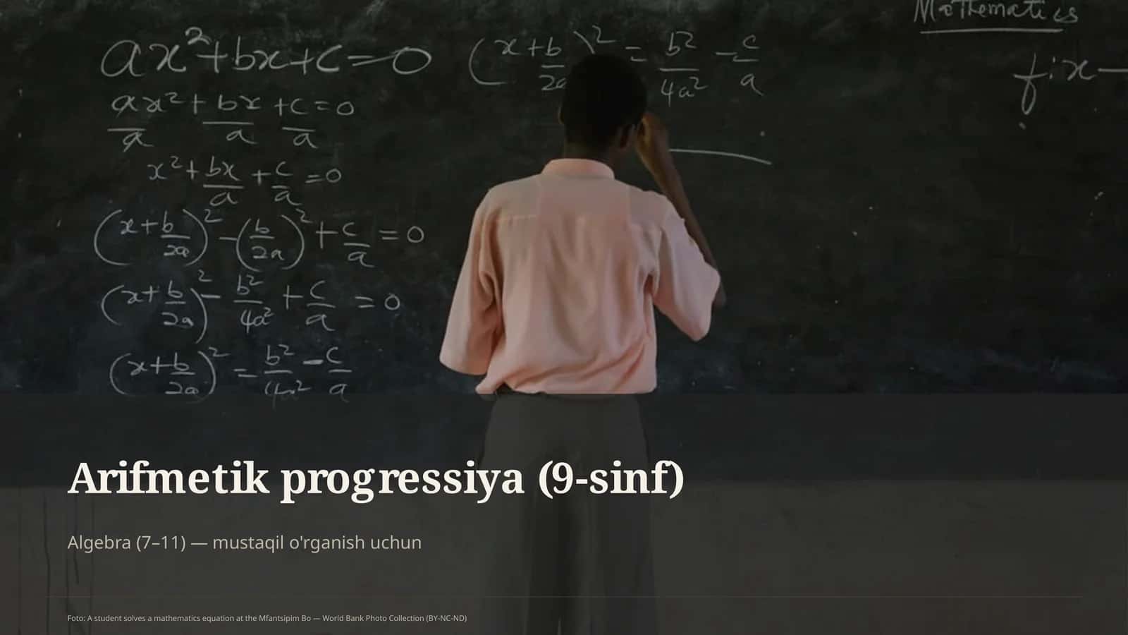 Arifmetik progressiya (9-sinf) 1