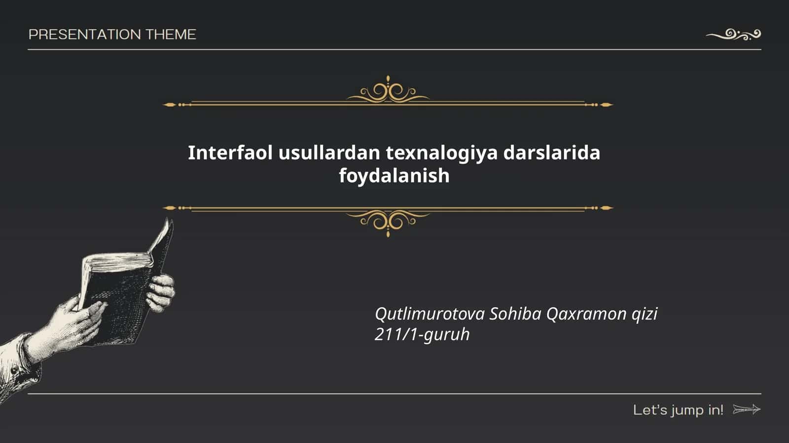 Interfaol usullardan texnalogiya darslarida foydalanish 1