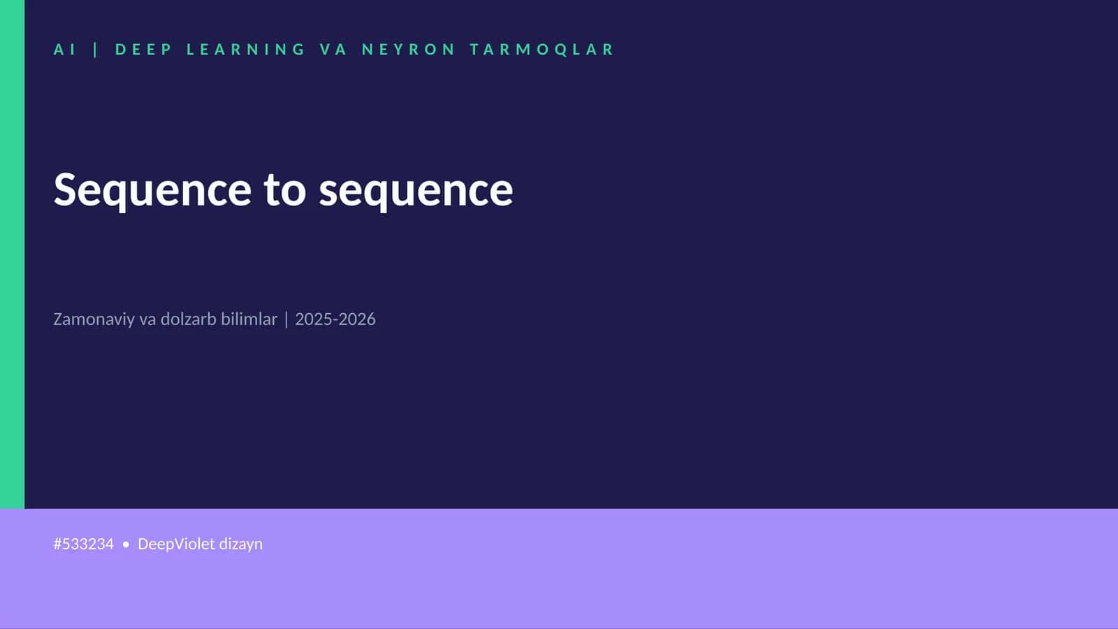 Sequence to sequence 1