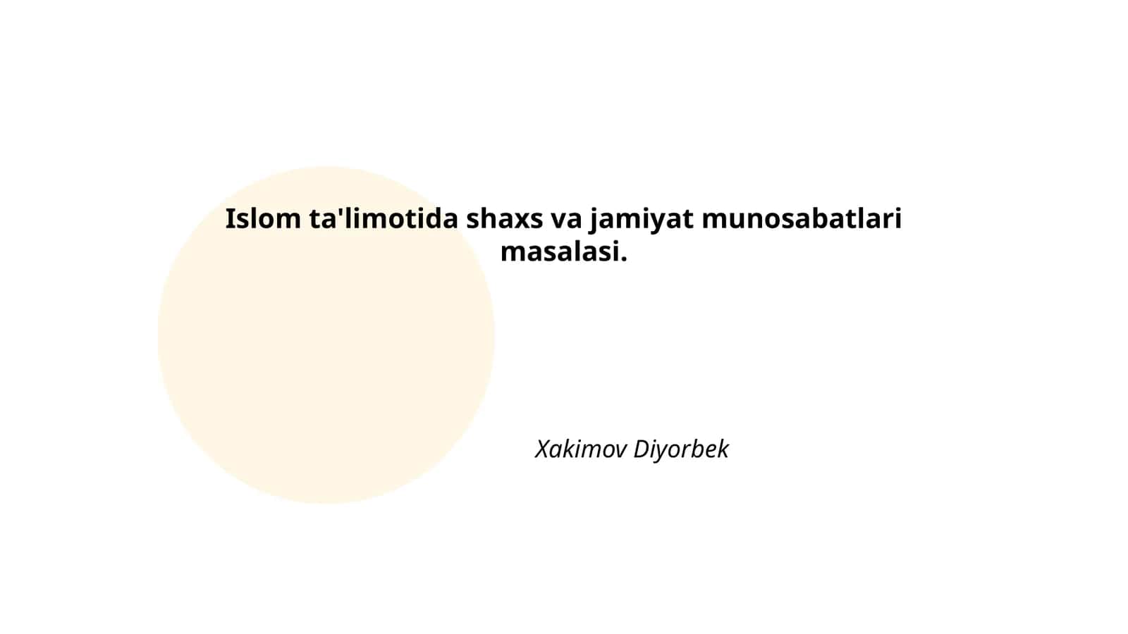 Islomda shaxs va jamiyat o‘rtasidagi munosabatlar 1